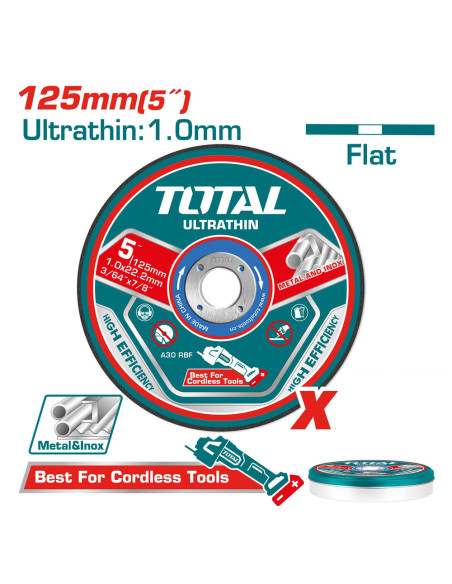 DISQUE A TRONÇONNER 125MM 1MMX22,2MM TAC21012525