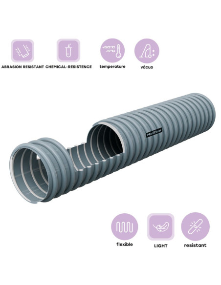 TUYAU HELIFLEX VENT GRIS