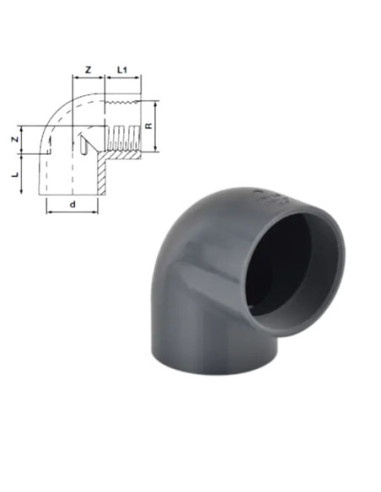 COUDE PVC PRESSION FILTÉ FEMELLE