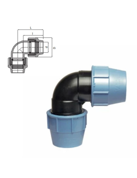 COUDE 90° À COMPRESSION PN 16
