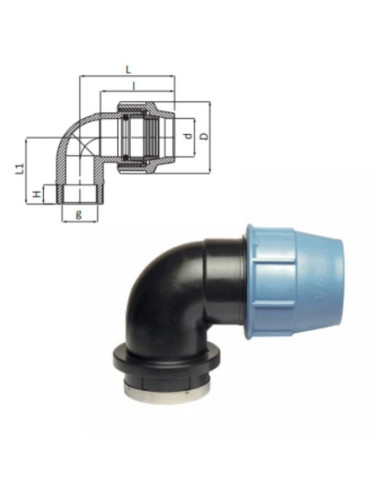 COUDE 90° FILTÉ À COMPRESSION FEMELLE