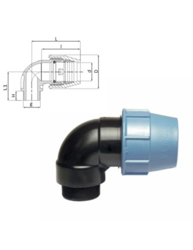 COUDE 90° FILTÉ À COMPRESSION MALE