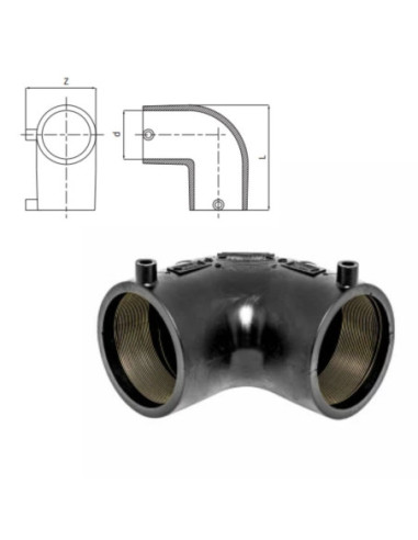 COUDE 90° ÉLECTROSOUDABLE PN16