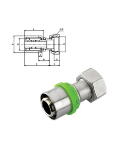RACCORD DROIT ECROU LIBRE
