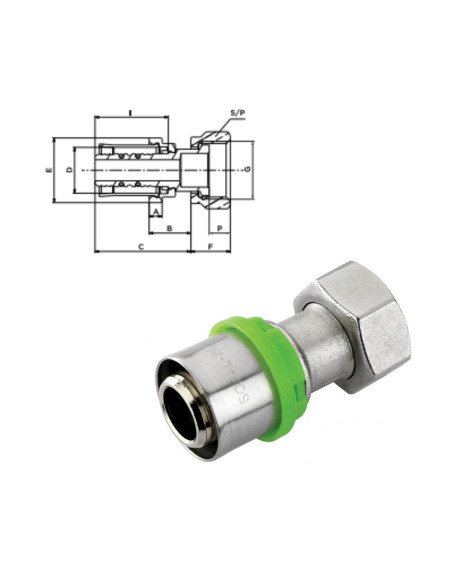 RACCORD DROIT ECROU LIBRE