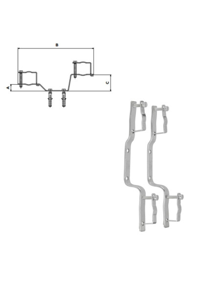SUPPORT COLLECTEURS DOUBLE INOX