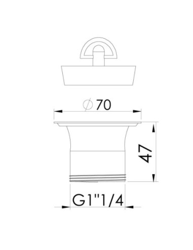 BONDE LAVABO A VIS Ø33 ANNEAU