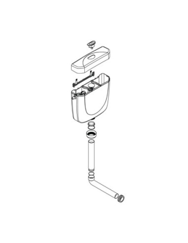 CHASSE D'EAU SEMI BAS ALIMENTATION LATERALE POUSSOIRE METALISE