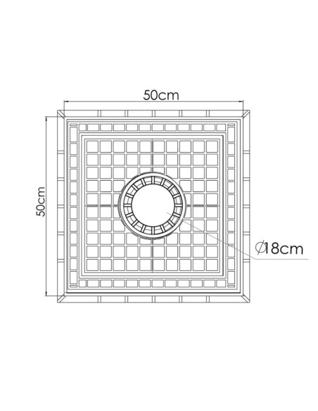 TAMPON DE SOL EN PP AVEC SIPHON BEIGE 500X500