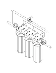 FILTRE A EAU TRIPLE 3/4" 2