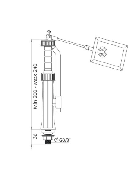 ROBINET FLOTEUR Ø12/17 ALIMENTATION BAS