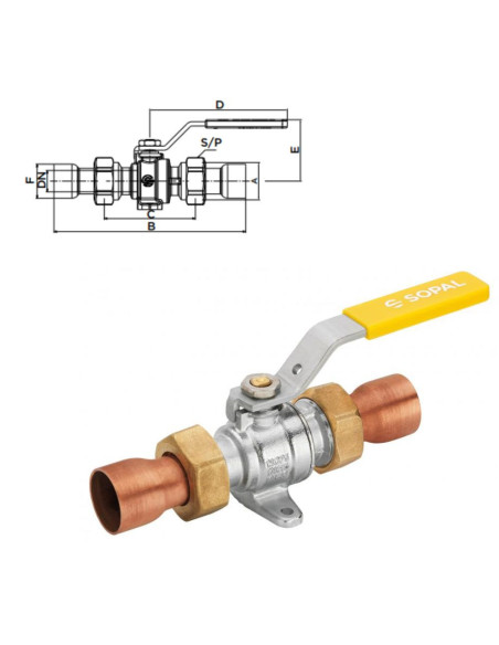 VANNE GAZ A BS APPLIQUE BUSE CUIVRE AVEC LEVIER