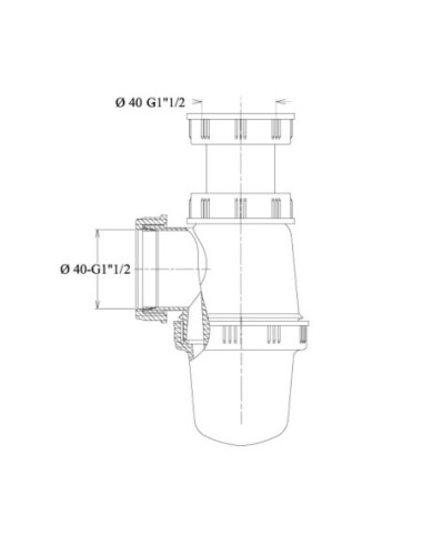 SIPHON D'EVIER Ø40