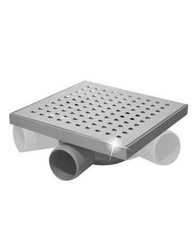 SIPHON DE SOL ORIENTABLE 200X200 INOX CARREE