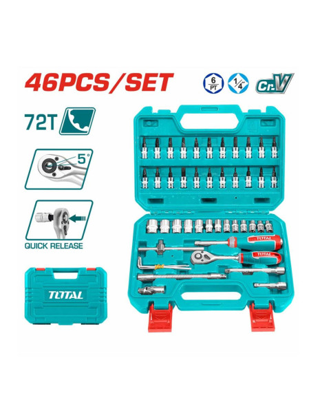 BOITE A DOUILLES 1/4 46PCS THT141462