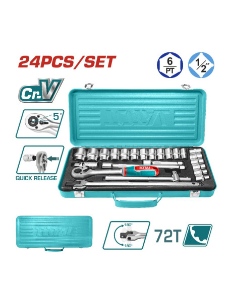 BOITE A DOUILLES 1/2 24PCS THT121242