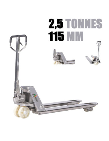 TRANSPALETTE 2,5 TONNES ACIER INOXYDABLE WH-25S-H