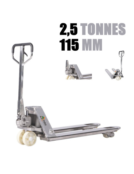 TRANSPALETTE 2,5 TONNES ACIER INOXYDABLE WH-25S-H