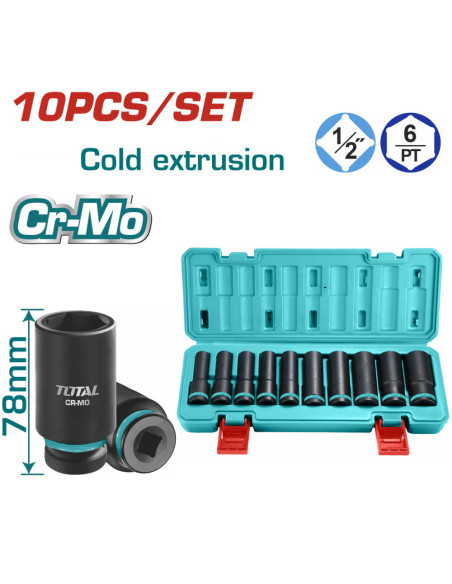 BOITE A DOUILLES 1/2" 10PCS THKISD12102L