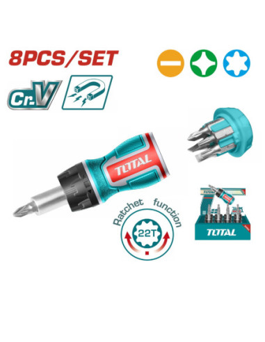 TOURNEVIS 8EN1 CLIQUET TACSDS1726