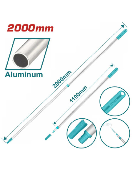 MANCHE TELESCOPIQUE 2M ALUM THTEP0201