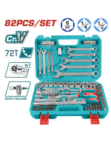 KIT OUTILS A MAIN 82PCS THT421802