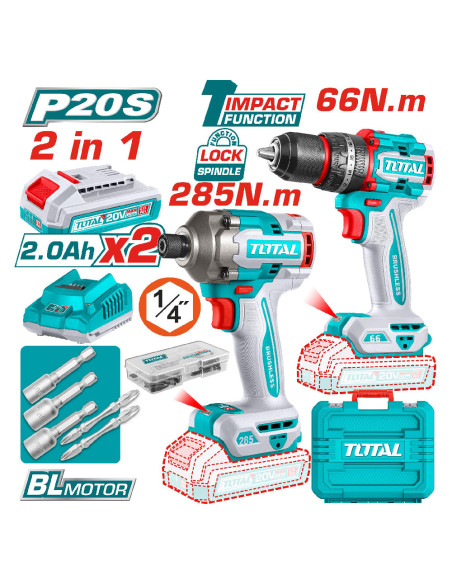 VISSEUSE + PERCEUSE 20V 2.2AH/CH TCKLI20277
