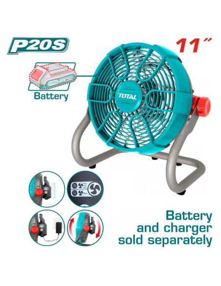VENTILATEUR 11" 20V 2AH S/BAT TFALI2002