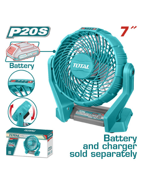 VENTILATEUR 7" 20V 2AH S/BAT TFALI2007