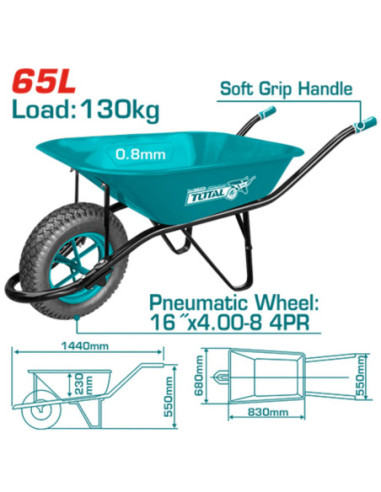 BROUETTE 65 L ROUE PNEU THTWB4010P