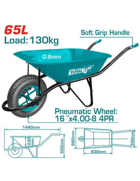 BROUETTE 65 L ROUE PNEU THTWB4010P