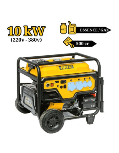 GENERATEUR ESSECE/GAZ 10KW 220V/380V GF12000E-F