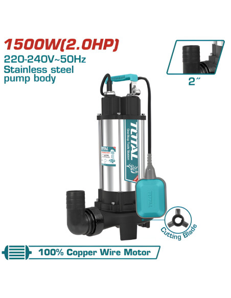 POMPE SUBMERSIBLE 1500W 2CV TWP7150026