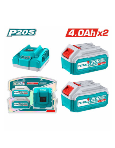 CHARGEUR + 2 BATTERIES 20V 4AH TFBCPK1424
