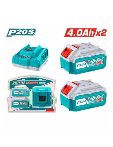 CHARGEUR + 2 BATTERIES 20V 4AH TFBCPK1424