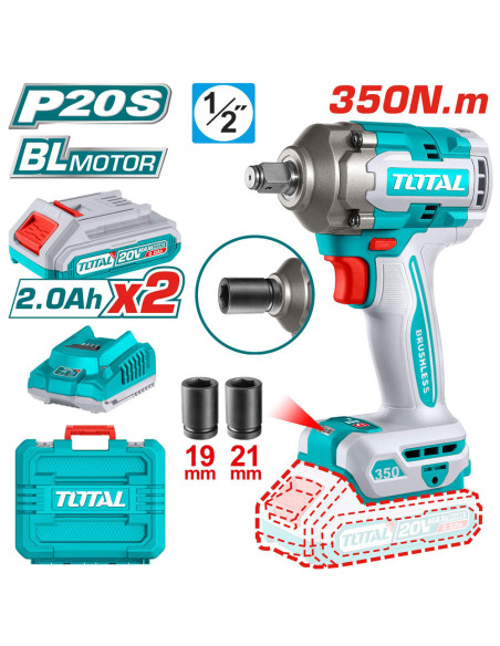 CLE A CHOC 1/2″ 350NM 20V 2.2AH/CH TIWLI2035