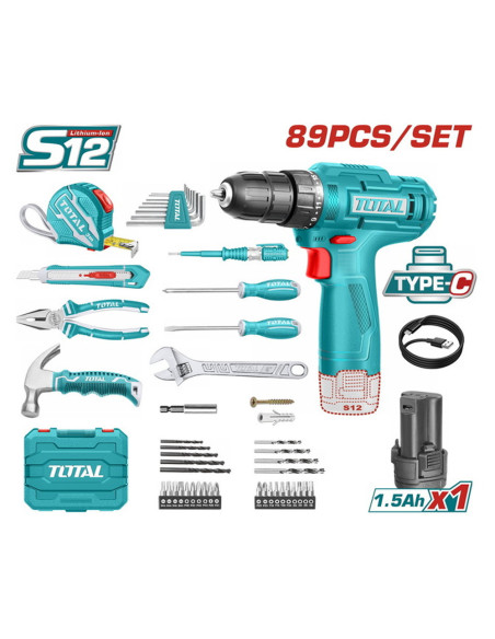 KIT OUTILS 89PCS THKTHP10892 TOTAL