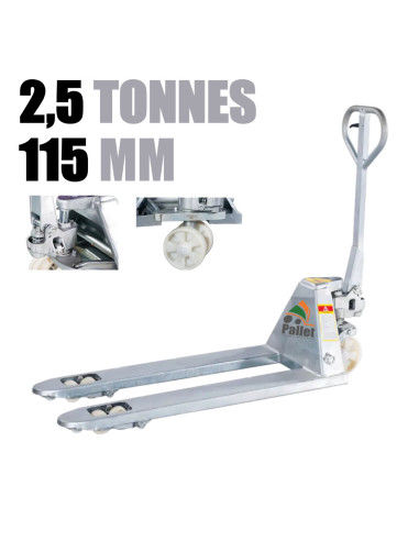 TRANSPALETTE 2,5 TONNES ACIER GALVA WH-25G