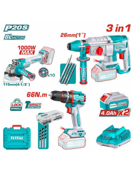 KIT OUTILLAGE 3EN1 20V 2.4AH/CH TOSLI241198