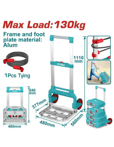 CHARIOT DE TRANSPORT PLIABLE 130KG THWB61201