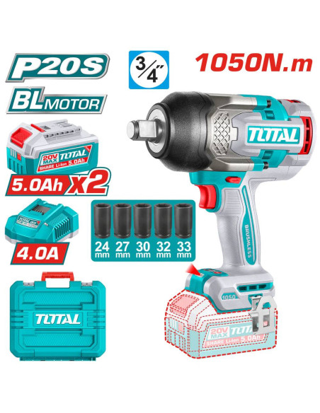 CLE A CHOC 3/4" 1050NM 20V 2.4AH/CH TIWLI20105