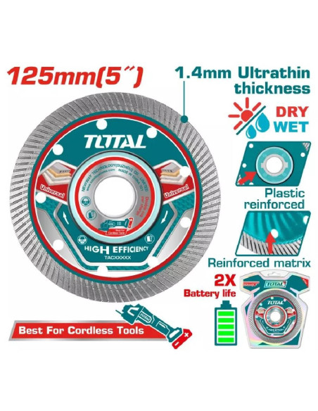 DISQUE DIAMANT A BETON 125MM 5" TAC2151251
