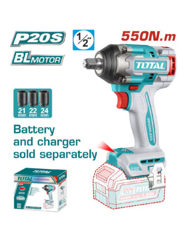 CLE A CHOC 1/2"  550NM 20V 2AH S/BAT TIWLI20551