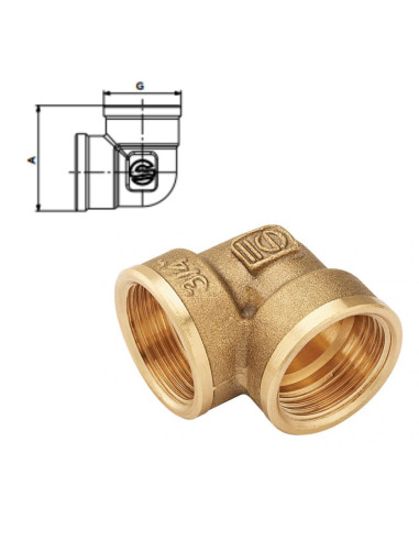 RACCORD COUDE FF JAUNE - 3/4" FF