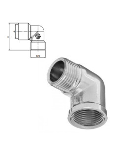 RACCORD COUDE MALE FEMELLE CHROME - 3/4" MF