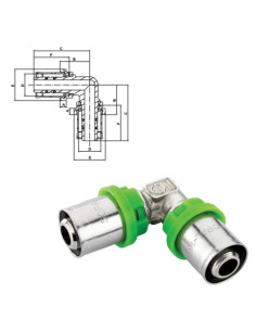 RACCORD COUDE A SERTIR PEX - ø32