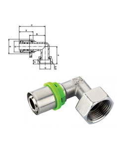 RACCORD COUDE ECROU LIBRE - 016 1/2" F