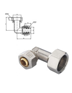 RACCORD COUDE À VISSER ECROU LIBRE PEX - 026 1" F