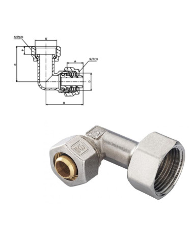 RACCORD COUDE À VISSER ECROU LIBRE PEX - 026 1" F