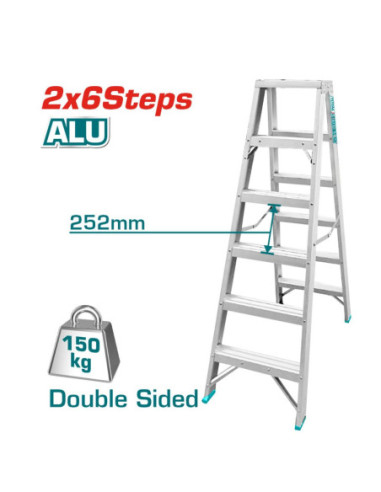 ESCALIER DOUBLE FACE 2X6 EN ALUMINIUM THLAD01061